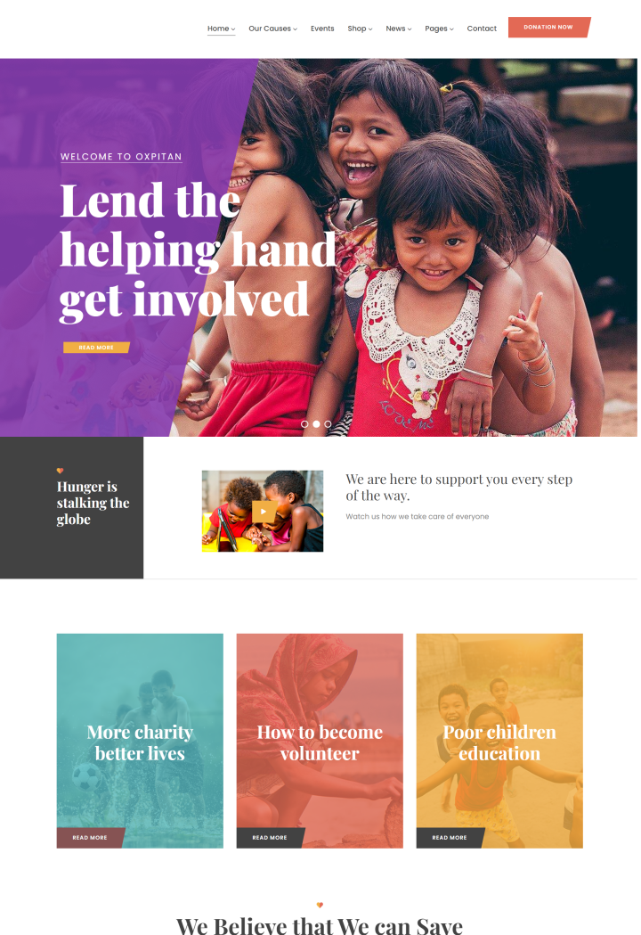 Non Profit Organization website